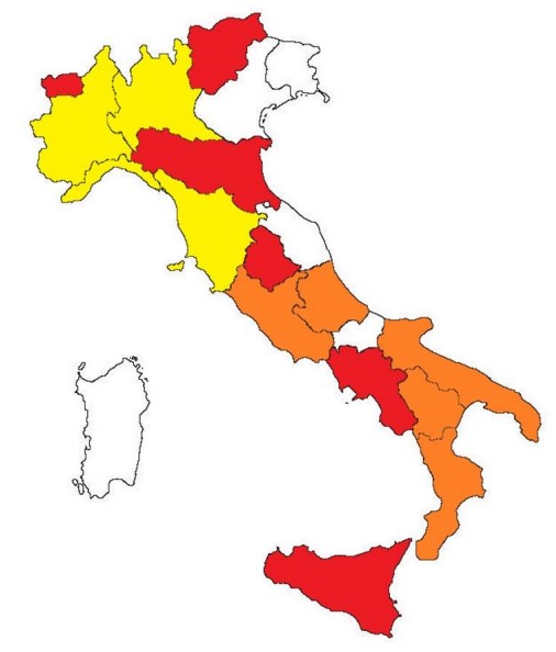 infortuni sul lavoro 2024 - mappa italia